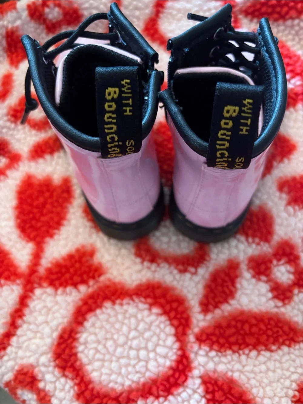 NWOT Dr. Martens Pink Patent Lace-Up Combat Boots